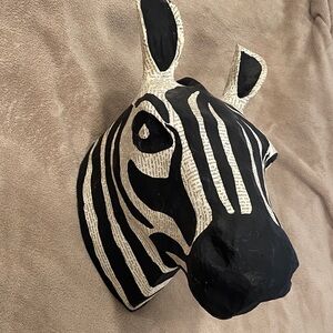 Anthropologie Black and White Zebra Wall Accent